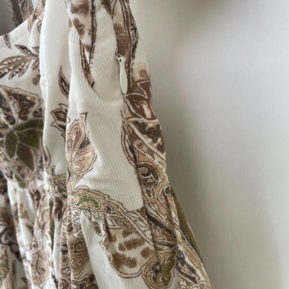 Pilcro Women's Small White Paisley Long Sleeve Open Back Mini Dress Cotton - Picture 10 of 13